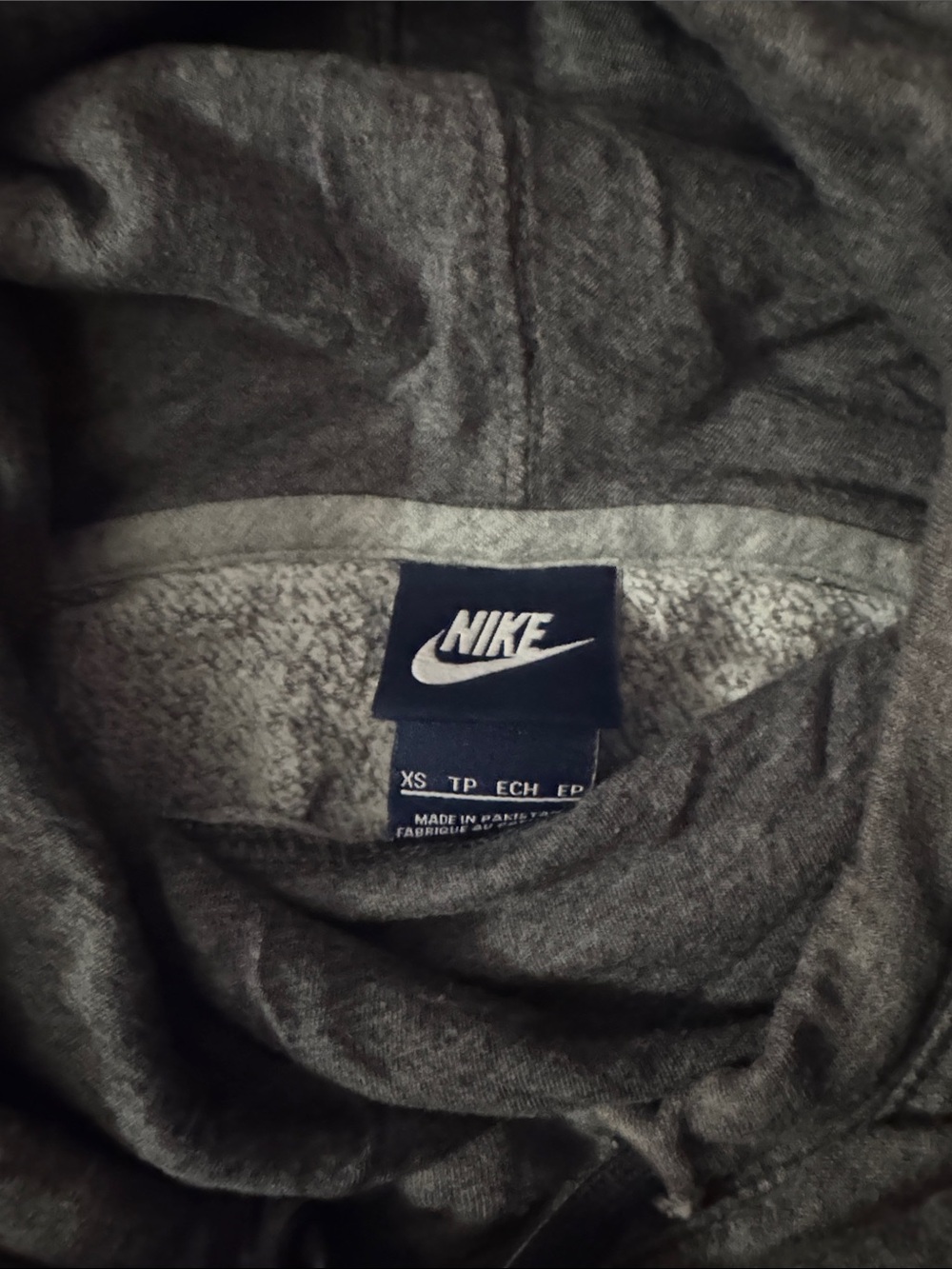 Nike Gray Zip-Up Style Hoodie with White Logo - Picture 3 of 3